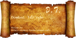 Dombai Tünde névjegykártya