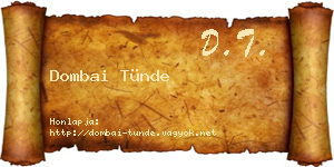 Dombai Tünde névjegykártya